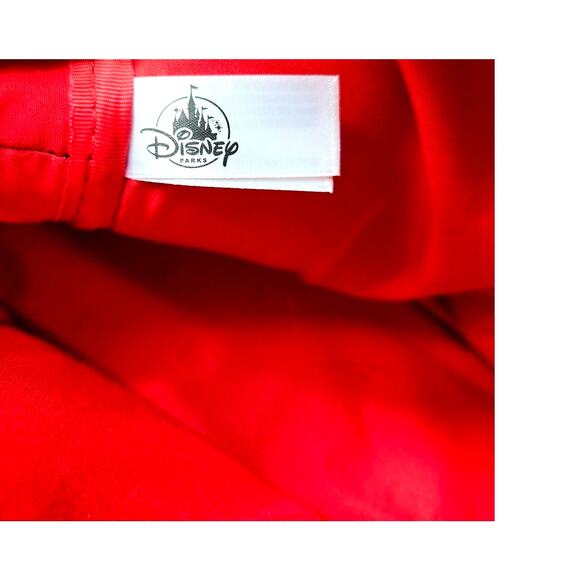 Disney Parks Backpack Minnie Mouse Large Bow Bag w/ Mickey Cupcake Keychain - Picture 12 of 13